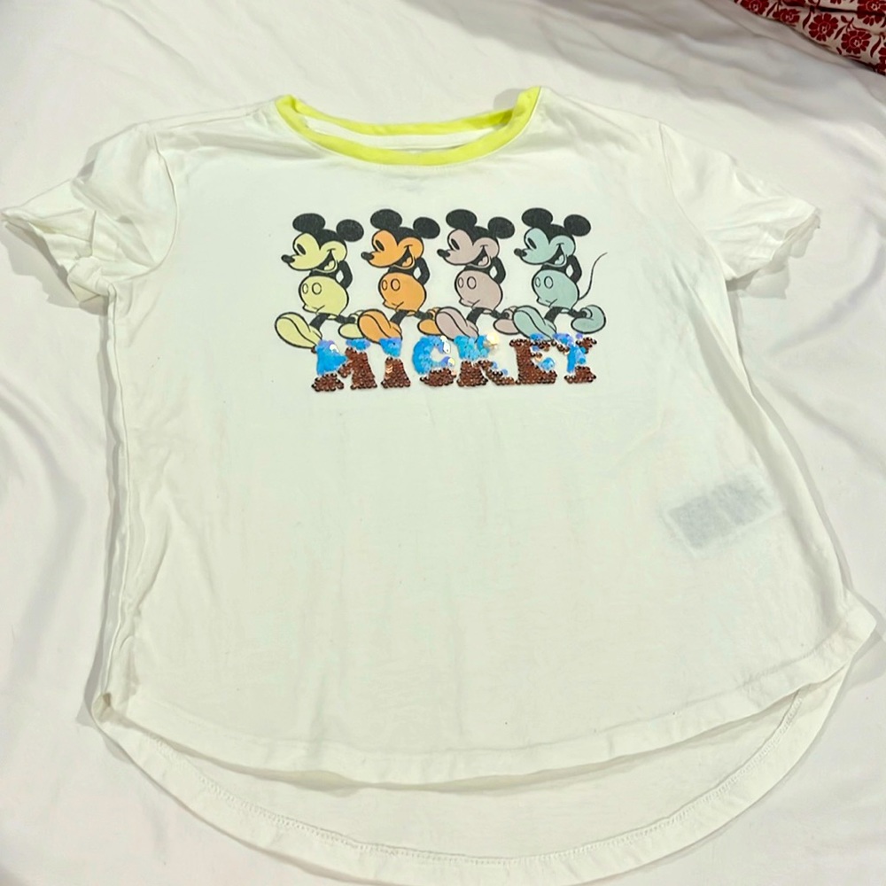 Sequin Mickey Disney Shirt Youth Small